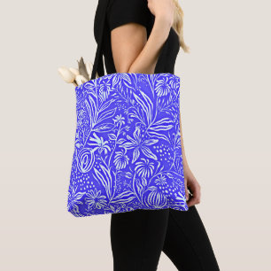Favourite Floral Pattern, Periwinkle Blue, Tote Bag