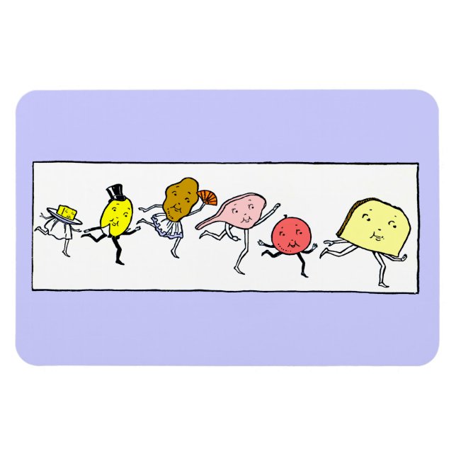 Favourite Foods Vintage Art Magnet (Horizontal)
