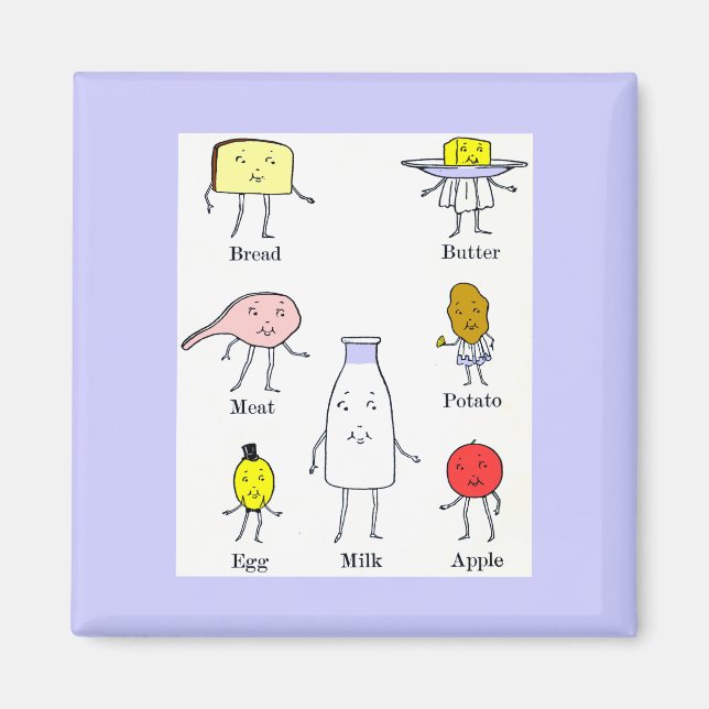 Favourite Foods Vintage Kitchen Art Magnet (Front)