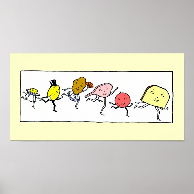 Favourite Foods Vintage Kitchen Art Poster (Front)