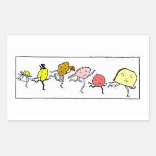 Favourite Foods Vintage Kitchen Art Rectangular Sticker