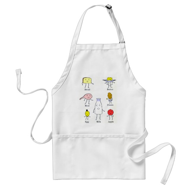 Favourite Foods Vintage Kitchen Art Standard Apron (Front)