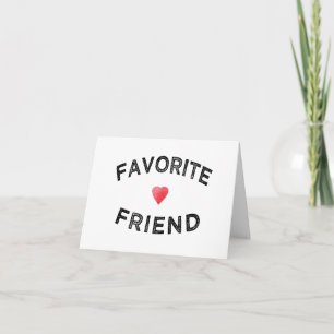 Favourite Friend Crimson Heart BFF Birthday sister Thank You Card