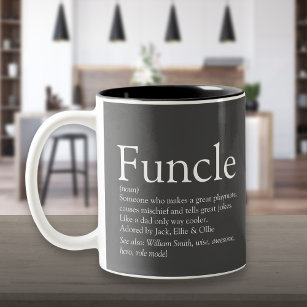 Favourite Funcle Uncle Modern Definition Gray Two-Tone Coffee Mug