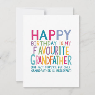 "Favourite grandfather Birthday Card" Holiday Card