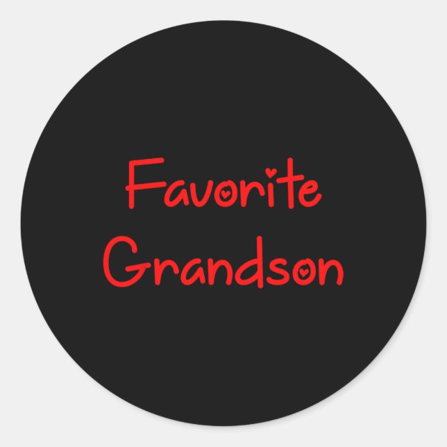 Favourite Grandson Fathers Day  Classic Round Sticker (Front)