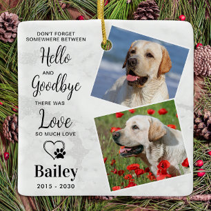 Favourite Hello Custom 2 Photo Dog Pet Memorial Ceramic Ornament