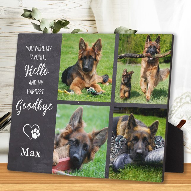Favourite Hello Custom 4 Photo Collage Pet Memoria Plaque (Creator Uploaded)