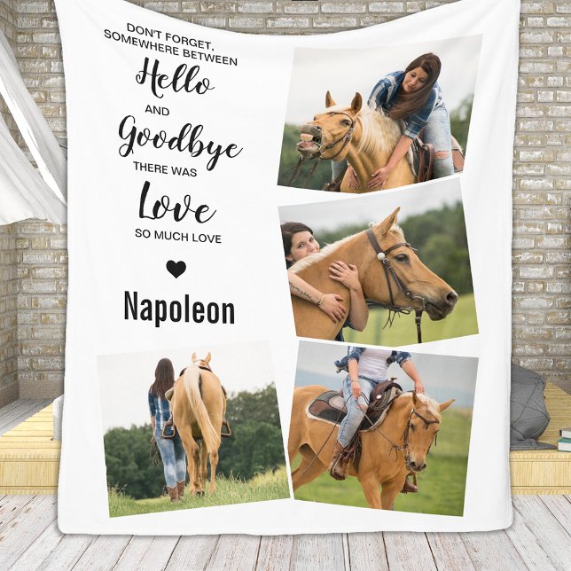 Favourite Hello Custom Photo Collage Pet Memorial Fleece Blanket (Creator Uploaded)