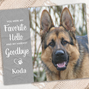 Favourite Hello Custom Photo Dog Loss Pet Memorial Fleece Blanket