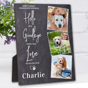 Favourite Hello Customise 3 Photo Pet Dog Memorial Plaque