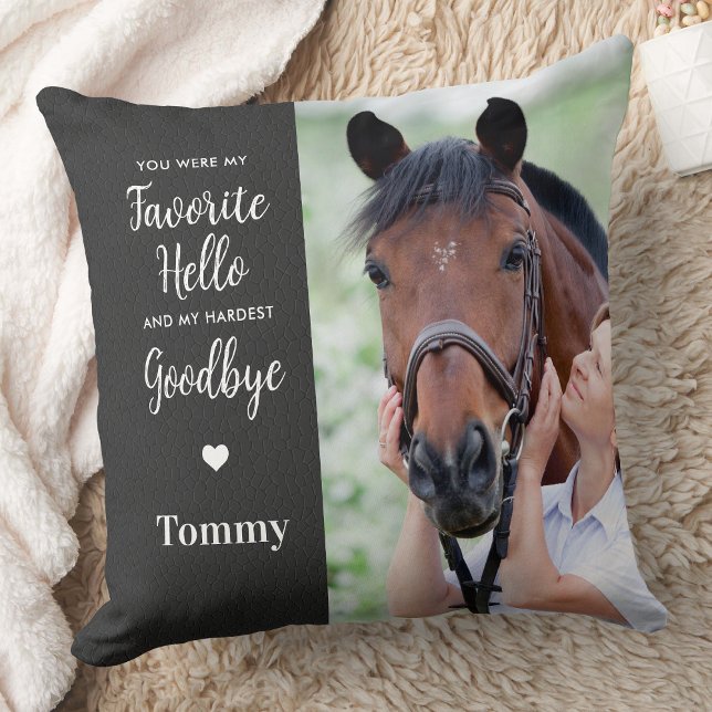 Favourite Hello Hardest Goodbye 2 Photo Memorial Cushion (Creator Uploaded)