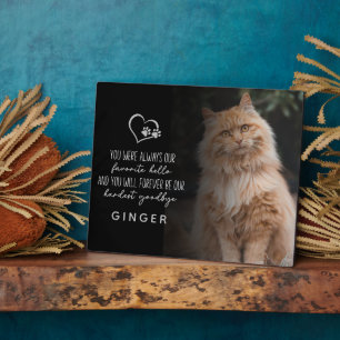 Favourite Hello Hardest Goodbye Cat Memorial Plaque