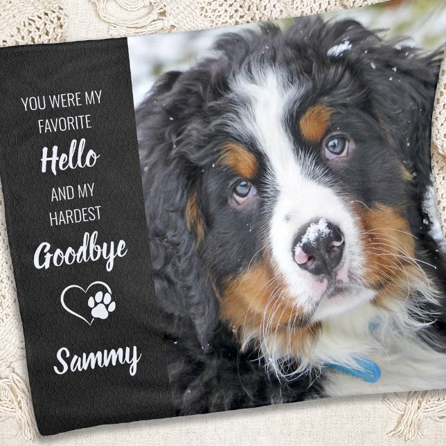 Favourite Hello Hardest Goodbye - Dog Pet Memorial Fleece Blanket (Creator Uploaded)