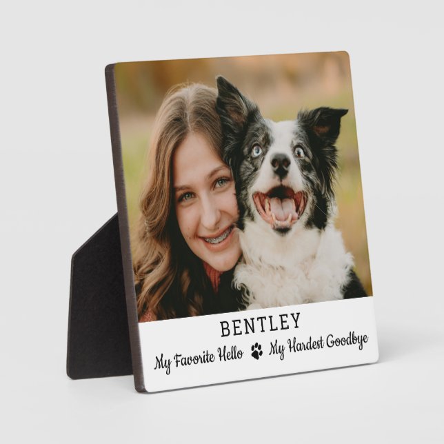 Favourite Hello Hardest Goodbye Pet Dog Memorial Plaque (Front)
