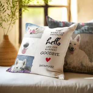 Favourite Hello, Hardest Goodbye Pet Loss Dog Cushion