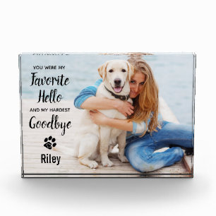 Favourite Hello Hardest Goodbye Pet Loss Memorial Photo Block