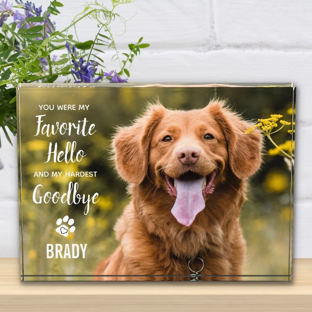 Favourite Hello Hardest Goodbye Pet Loss Memorial Photo Block (Creator Uploaded)