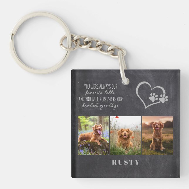 Favourite Hello Hardest Goodbye Pet Memorial  Key Ring (Front)