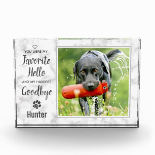Favourite Hello Hardest Goodbye Pet Memorial Photo Block