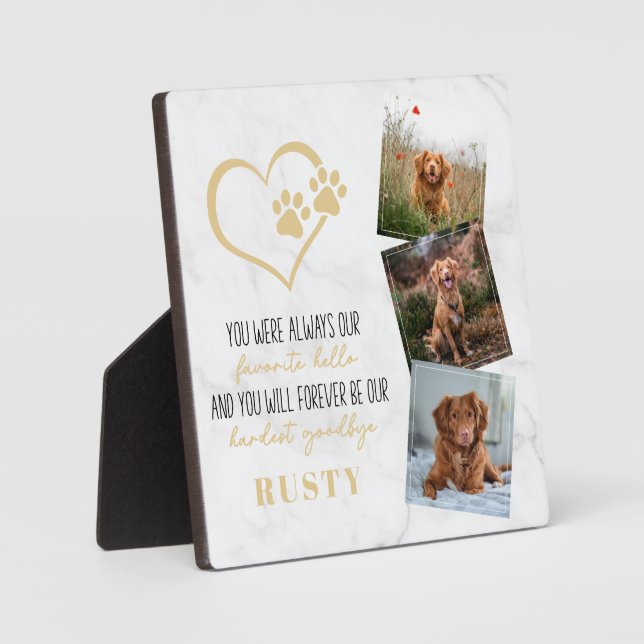 Favourite Hello Hardest Goodbye Pet Memorial  Plaque (Front)