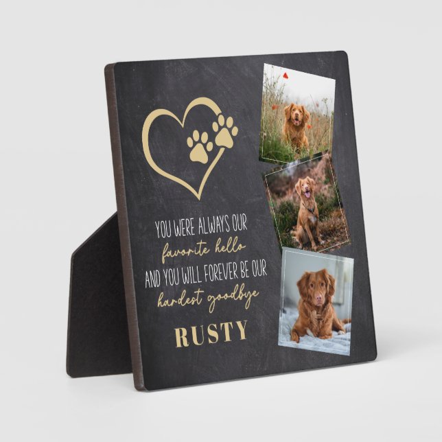 Favourite Hello Hardest Goodbye Pet Memorial Plaque (Front)