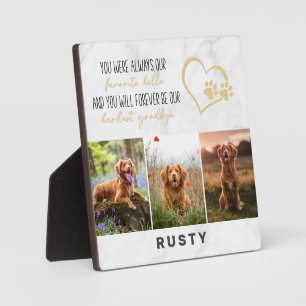 Favourite Hello Hardest Goodbye Pet Memorial  Plaque