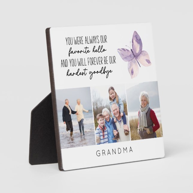 Favourite Hello Hardest Goodbye Photo Memories Plaque (Front)