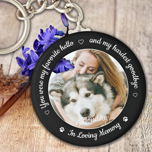 Favourite Hello Hardest Goodbye Photo Pet Memorial Key Ring (Creator Uploaded)