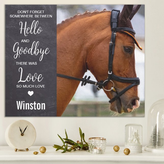 Favourite Hello Pet Memorial Custom Horse Photo Canvas Print (Creator Uploaded)