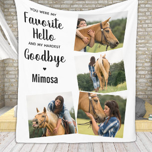 Favourite Hello Pet Memorial Personalise 4 Picture Fleece Blanket