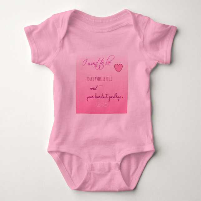 "Favourite Hello" Valentine Infant Jersey Sleeper Baby Bodysuit (Front)