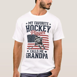 Favourite Hockey Player Calls Me Grandpa Vintage S T-Shirt