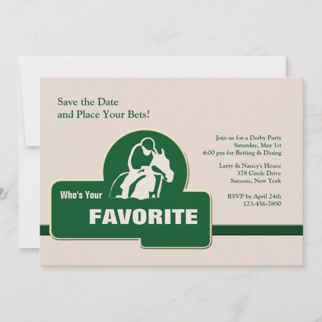 Favourite Horse Racing Invitation (Front)
