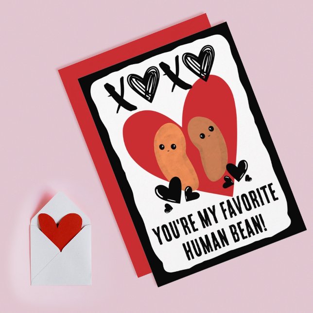 Favourite Human Being Bean Xoxo Valentine's Day Holiday Card (Creator Uploaded)