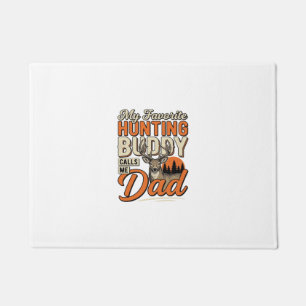 Favourite Hunting Buddy Calls Me Dad Vintage Deer  Doormat