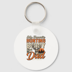 Favourite Hunting Buddy Calls Me Dad Vintage Deer  Key Ring