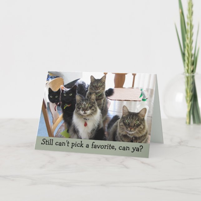 Favourite Kid Father's Day Cat Card (Front)