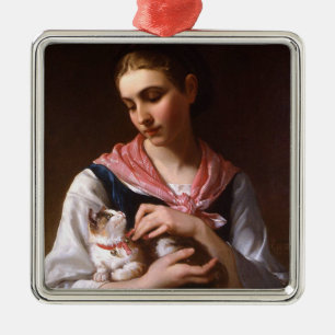 Favourite Kitten (by Émile Munier) Metal Tree Decoration