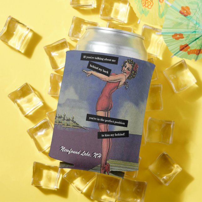 Favourite Lake Funny Personalised Pin-Up Girl Can Cooler (In Situ Summer)