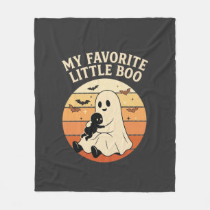 Favourite Little Boo Halloween Ghost Baby Retro Su Fleece Blanket