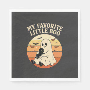 Favourite Little Boo Halloween Ghost Baby Retro Su Napkin