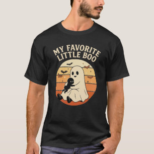 Favourite Little Boo Halloween Ghost Baby Retro Su T-Shirt