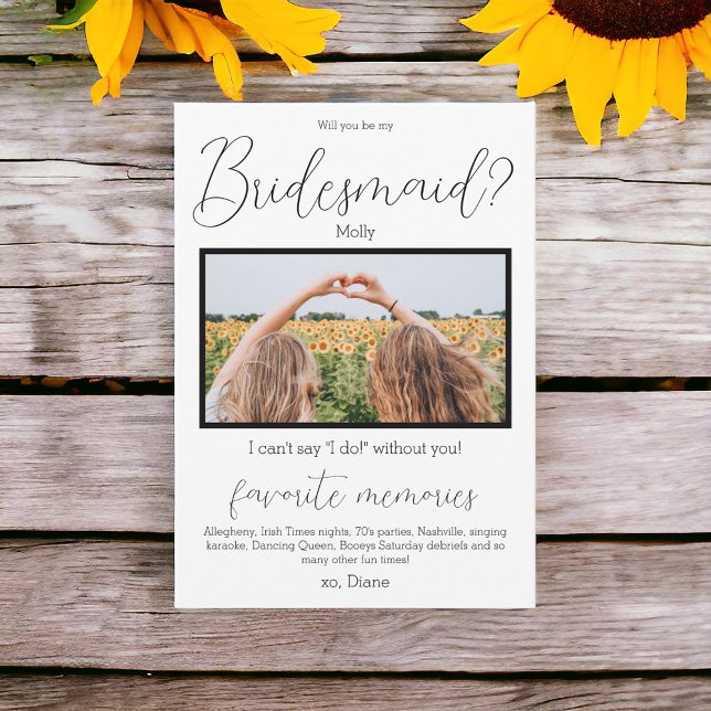 Favourite Memories Bridesmaid Proposal Photo  Invitation (Creator Uploaded)