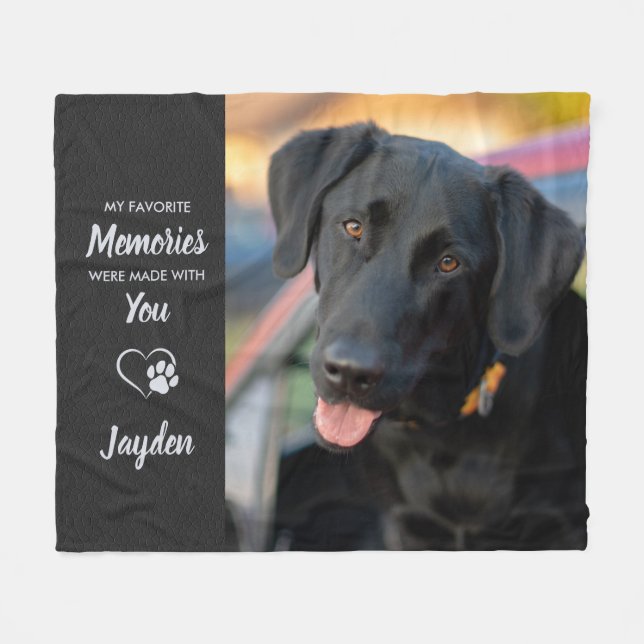 Favourite Memories Pet Loss Dog Lover Pet Memorial Fleece Blanket (Front (Horizontal))