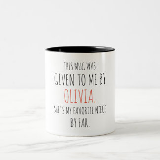 Favourite Niece - Custom Aunt Personalised Uncle Two-Tone Coffee Mug