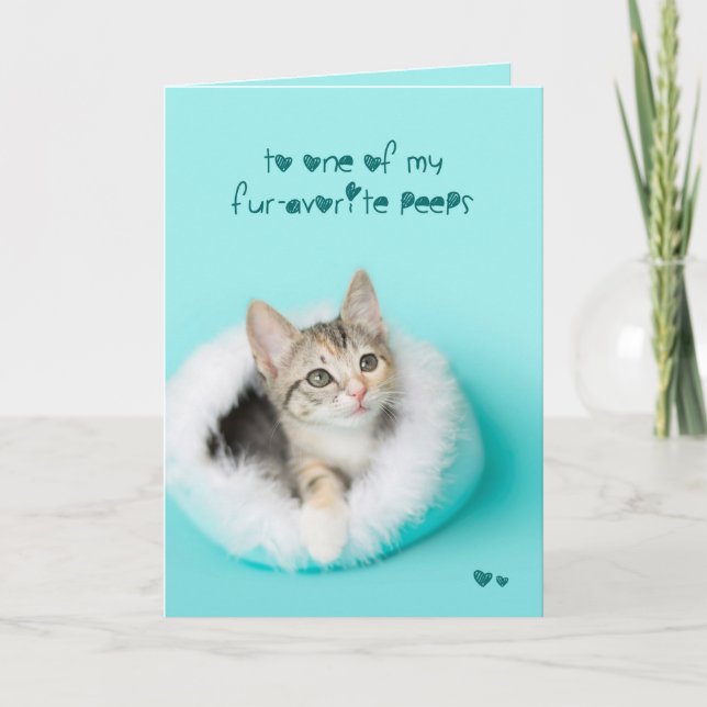 Favourite peep Kitten Easter Card (Front)
