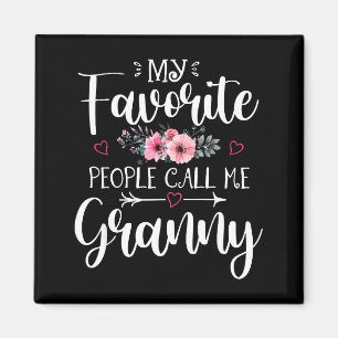 Favourite people call granny shirt floral mother's magnet