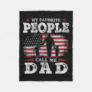 Favourite People Call Me Dad Us Flag Gifts Dad Fat Fleece Blanket