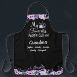 Favourite People Call Me Grandma | Grandkids Name Apron<br><div class="desc">What a delightful and personalised gift! This apron features a beautiful purple floral design, accompanied by the grandkids' names. The apron is perfect for Grandma to wear while cooking up a storm in the kitchen, and the personalised touch will make her feel loved and cherished. making it a treasured keepsake...</div>